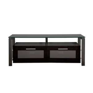  50 Flat Screen TV Stand and Cabinet   Black and Black 
