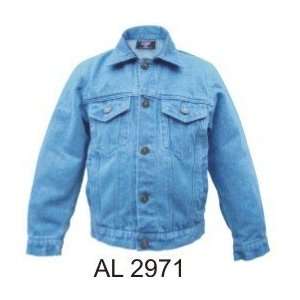  Kids 100% Cotton Blue Denim Jacket W/Button Front Close 
