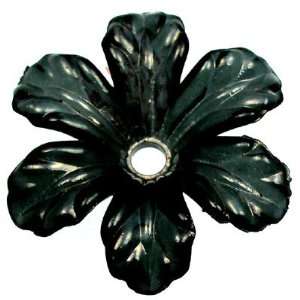  Black Plastic Flower Beads (8 pcs). 34mm wide x 10mm deep 