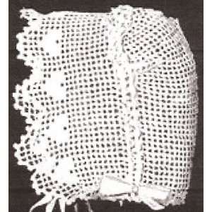 Vintage Crochet PATTERN to make   Antique Crocheted Filet Hearts Baby 