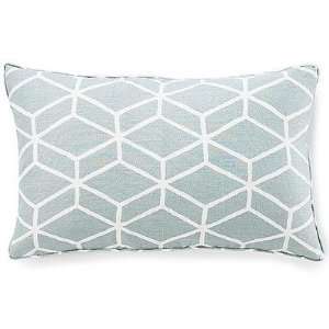  Bethe Tile Linen Pillow in Aqua
