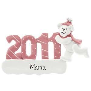 Personalized 2011 Girl Bear Christmas Ornament