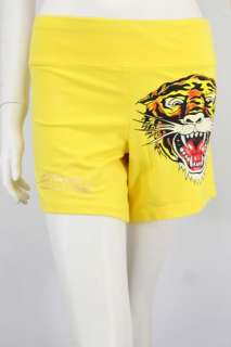 Brand New Ed Hardy Sports Shorts Tiger Yellow Women  