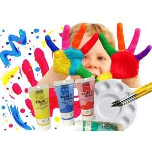 Kids Craft, Washable Finger Paint, Four Colors Package with Palette 