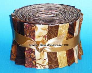 Brown Jelly Roll Beige Tan Chocolate Fabric Quilt Strips Die Cut Rust 