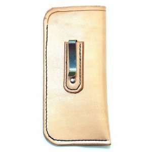  Turtlecreek Natural Leather Eyeglass Case with Pocket Clip 