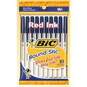  BIC Pens Round Stic Red, 10 Count (6 Pack) Health 