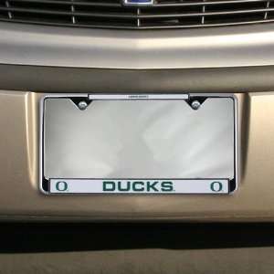  Oregon Ducks Silver Slim Top Metal License Plate Frame 