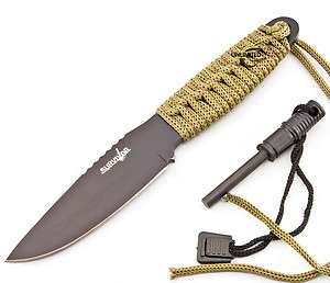   COMBAT HUNTING FIXED BLADE KNIFE w/ FIRE STARTER Throwing Survival