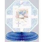 TINY BLESSINGS BLUE CHRISTENING PARTY TABLE CENTERPIECE