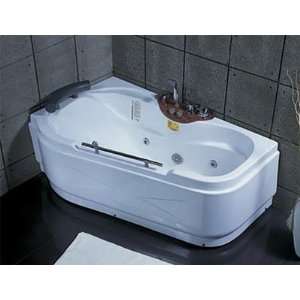 LineaAqua Linden 60 x 36 Whirlpool Jetted Bathtub with Wood Trim, Hand 