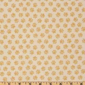  44 Wide Poky Little Puppy Paws Cream Fabric By The Yard 
