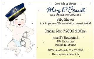 Adorable Police Baby Invitations for your Baby Shower or Babys 1st 