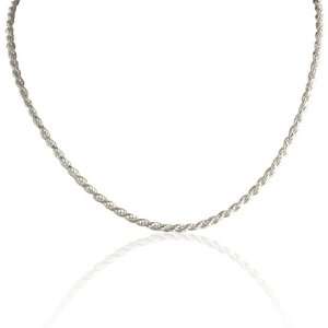   Italian Sterling Silver 1.5 MM Thick Rope Chain Necklace 24 Jewelry