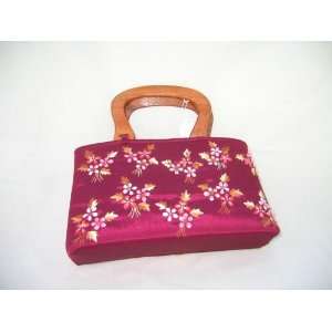 Taffeta Silk Embroidered Hand Bag