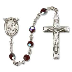  Our Lady of Lourdes Garnet Rosary Jewelry