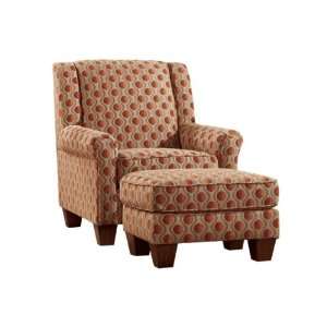  Pattern Fabric Chair and Ottoman