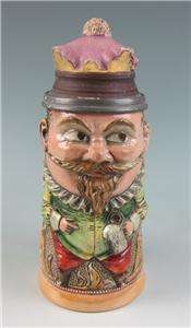   CHARACTER STEIN 795 Antique GERMAN ½ L Beer Figural DRGM 154927