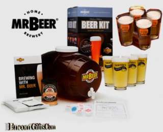 Mr BEER MAKING DELUXE BREWERS KIT & 4 pc.Pub Glass Set  