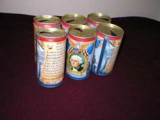 Falstaff Brewing, George Washington, Beer Cans   (6)  