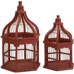 Bandy Red Birdcages Pair 