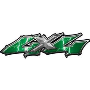  Wicked Series 4x4 Lightning Green Decals   5 h x 17 w 