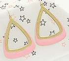 E007B Fashion Lady girl triangle pair earrings Black  