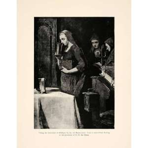 1898 Print Christopher Bisschop Religious Art Sacrament Wine Hinlopen 