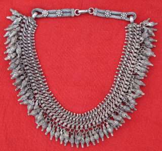  BELLY DANCE ETHNIC TRIBAL OLD SILVER JEWELRY NECKLACE PENDANT INDIA