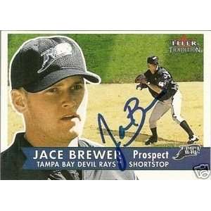  Jace Brewer Signed Tampa Bay Rays 2001 Fleer Card 