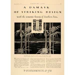   Ad F Schumacher Damask Tapestries Interior Design   Original Print Ad