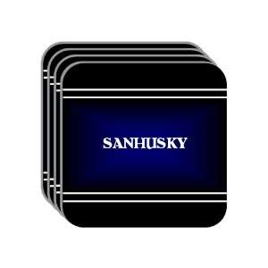   Name Gift   SANHUSKY Set of 4 Mini Mousepad Coasters (black design