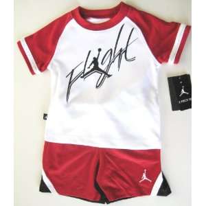 Nike Jordan Infants Boys 18 Months Sporty T Shirt and Short Pants; Red 