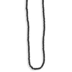  Faceted Black Spinel Bead Necklace Jewelry
