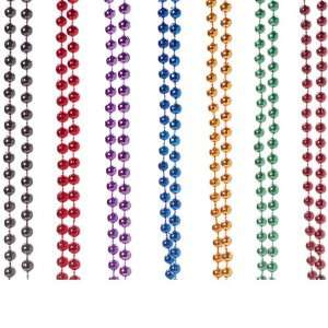  Metallic Bead Necklaces/Maroon (d) Toys & Games