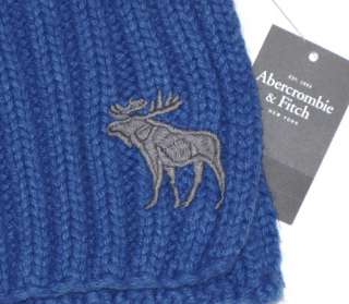 NWT ABERCROMBIE & FITCH Winter Knit Hat Scarf Mens One Size Blue 