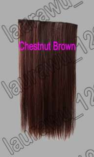 20“ Long Straight 5 Clips On Hair Piece Extension 50cm All Color 