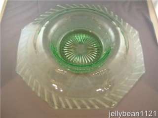 Heisey Octagon Green Depression Glass Console Bowl NEW LOWER PRICE 