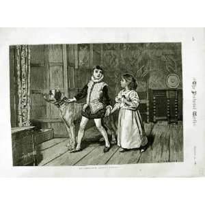  1882 GHOSTS ROOM CHILDREN DOG GARLAND PICTORIAL WORLD 