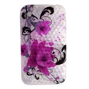 Purple Rose Diamond Design Soft Crystal Skin Gel Cover Case for Apple 