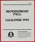 lovecraft necronomicon press 1992 catalogue scarce returns 
