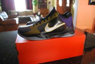 Nike Zoom Kobe 5 Playoff Series Black Mamba Size 8  