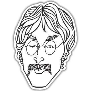 The Beatles John Lennon car sticker decal 5 x 4  