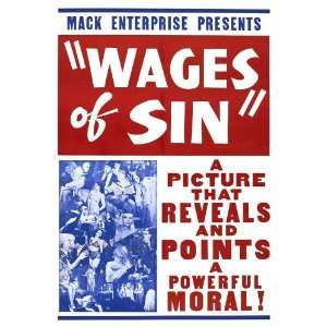  The Wages of Sin (1956) 27 x 40 Movie Poster Style B