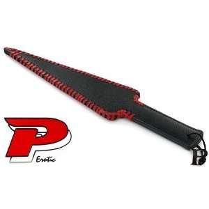   Quality Leather Harness SPEAR Shape Paddle Red Black  
