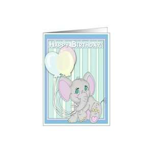  Birthday Elephant with Balloons Card Toys & Games