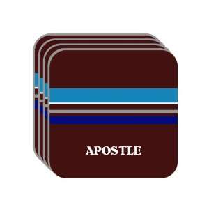 Personal Name Gift   APOSTLE Set of 4 Mini Mousepad Coasters (blue 