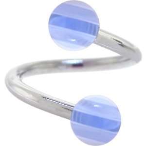  Blue Boysenberry Stripe Spiral Twister Bell Ring Jewelry