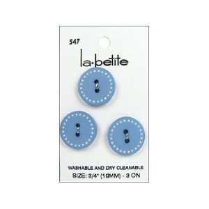  LaPetite Buttons 3/4 2 Hole Blue 3pc 