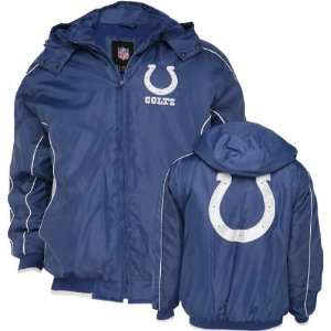  Indianapolis Colts Full Zip Hooded Parka Jacket Sports 